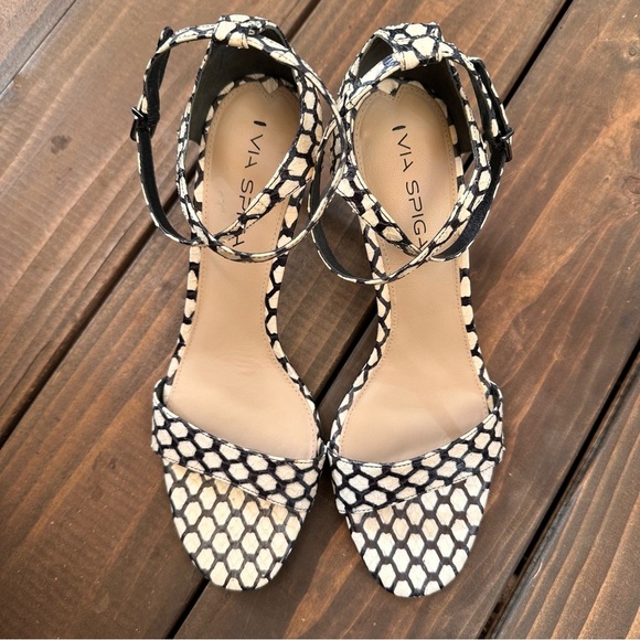 Via Spiga High Heel Sandals | Size 9.5M (EU 39.5) | Snakeskin Print | Excellent - Picture 3 of 11